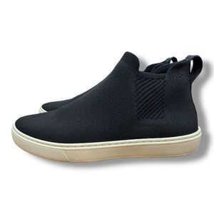 Rothy's The Chelsea Boot Pull On Knit Shoes Black Stretch Casual Women’s Size 8